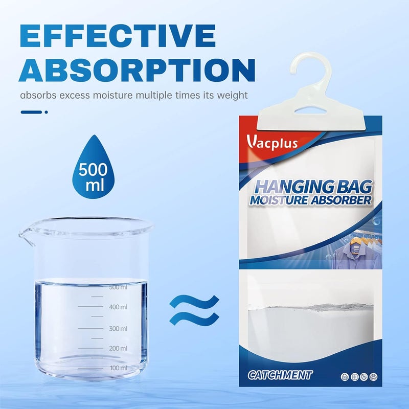 Vacplus Moisture Absorbers Packets, Fragrance Free 20 Pack, Humidity Packs, Dessicant Packets, Hanging Closet Dehumidifier Bags, Odor Eliminator for Bathroom 9.8OZ - Image 1